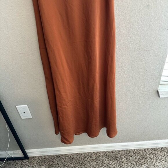 Forever 21 XL Brown Slip Dress Lace Detail Cut-Out Back Sleeveless Y2K Aesthetic - Picture 5 of 12